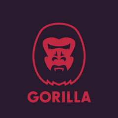 Canvas Print - gorilla head vector logo element