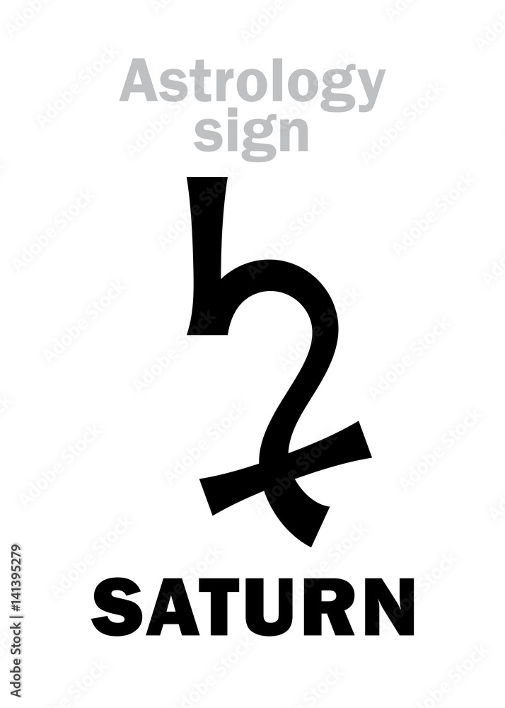 Astrology Alphabet: SATURN, classic major planet. Hieroglyphics ...