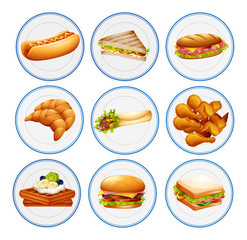 Poster - Different types of food on plates