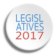Legislative 2017 in round white button with shadow