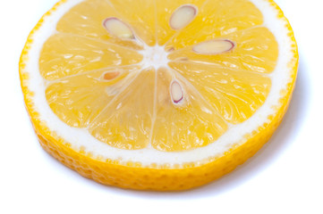 Lemon slice on a white background