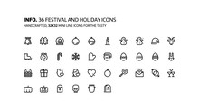 Festival, Holiday Mini Line, Illustrations, Icons