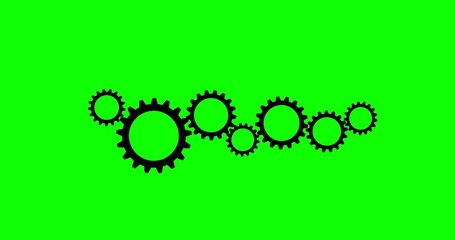 Wall Mural - Cogs And Wheels 4K Animation With Saved Green Alpha Channel