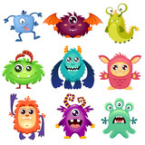 Fototapeta  - Cute cartoon monsters