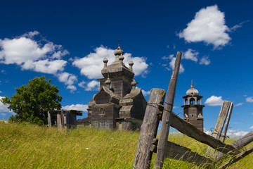 Orthodox wooden church on Russian North