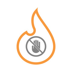 Poster - Isolated flame with  a hand  in a not allowed signal