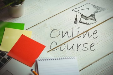 Wall Mural - composite image of graduation hat vector