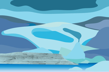  vector illustration of glacier with natural texture