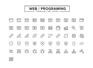 Web Programing outline Icon set