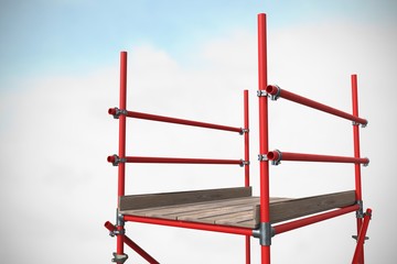 Canvas Print - Composite image of three dimension image of red scaffolding 3d