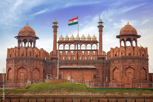 Fotografie, Obraz Red Fort Delhi also known as the "Lal Qila" is a red sandstone fort city built during the Mughal regime