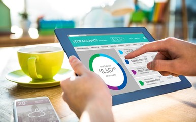 Canvas Print - composite image of graphic image of bank account web site