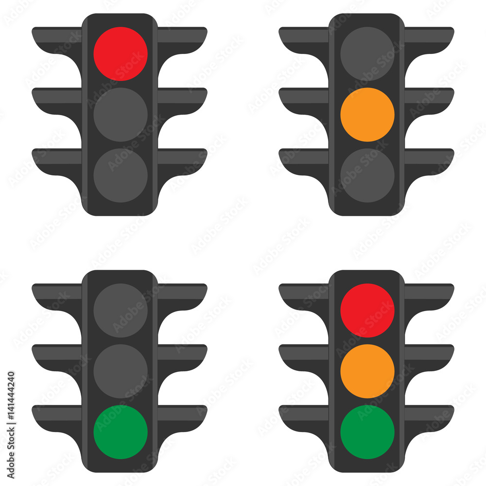 Isolated traffic light set Stock Vector | Adobe Stock