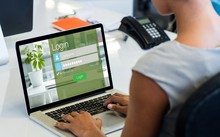 Composite Image Of Close-up Of Login Page