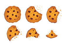  Bitten  Chip Cookie Vector Illustration Set