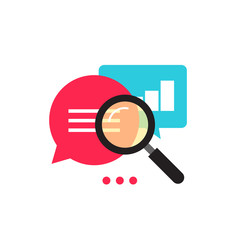 Wall Mural - statistics research icon vector, flat style analysis data with growth graph, magnifier analyzing, an