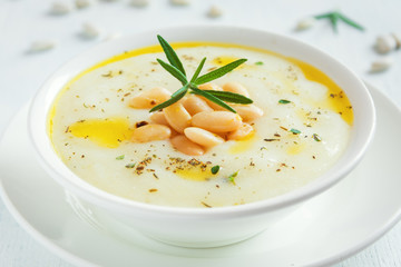 Wall Mural - Creamy white bean and vegetable soup