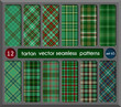 Set in Green Tartan Seamless Pattern Background