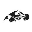 The silhouette of a Bull with Boxing gloves. Sports logo style illustrations of modern design art. Vector illustration
