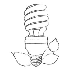 save bulb with leaves icon, vector illustration design