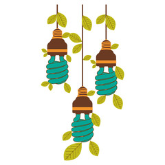 Poster - save bulb hanging eco, vector illustration design