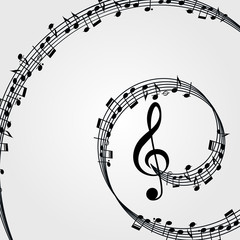 Wall Mural - music background: melody, notes, key.