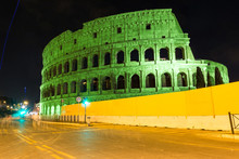 Green Colosseum In Rome 