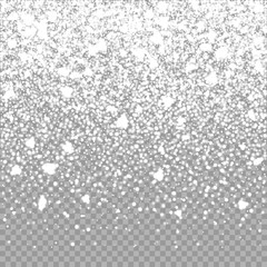 Wall Mural - isolated christmas falling snow overlay on transparent background. snowflakes storm layer. snow patt