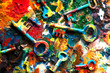 Keys on colorful abstract background