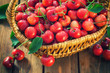 © k2photostudio - Fresh sweet cherries in a basket