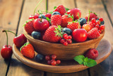 Fototapeta Mapy - Fresh Mixed Berry Fruit