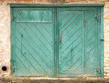 Old Wood Warehouse Door, Hangar