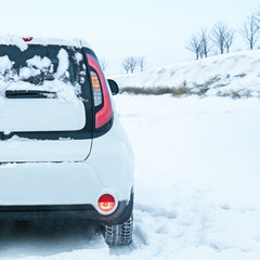 Sticker - Car on winter road