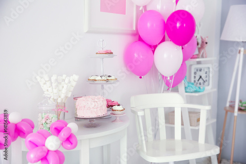 Interior Of Beautiful Room Decorated For Birthday