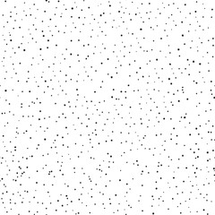 Aufkleber - Black Chaotic Dots on White Background. Abstract Monochrome Seamless Pattern.
