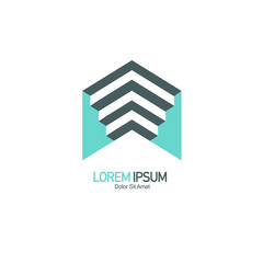 Aufkleber - Geometric logo design concept. Abstract sign. Vector elements template icon. Blue color