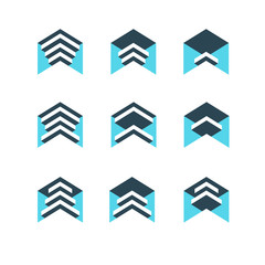 Aufkleber - Geometric logo design concept. Abstract sign. Vector elements template icon. Blue color