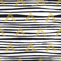Aufkleber - Gold geometric triangle with lines background.