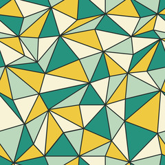Leinwandbilder - Geometric seamless pattern in retro style. Vintage background. Low poly seamless repeat pattern. Triangular facets. Vector pattern.