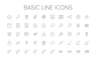 Basic Line Icon Set