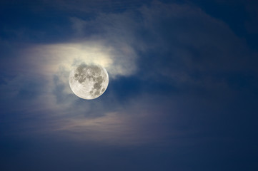 Wall Mural - full moon and cloudy sky