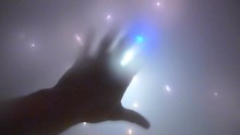 Abstract Visual Hand And Overhead Lights Appearing To Be An Alien Space Craft.