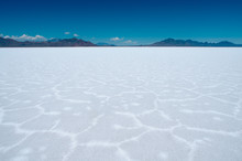 Vast Open Space Of The Bonneville Salt Flats Under Clear Blue Skies