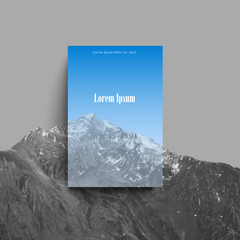 Canvas Print - Mountain landscape with blue transparent space for creative design