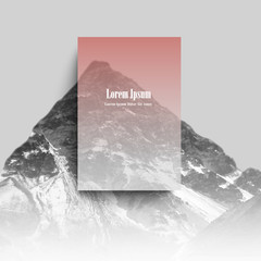 Canvas Print - Mountain landscape with pink transparent space for creative design