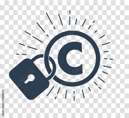 Fotomural silhouette icon of protection of copyright