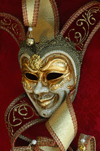 Typical Venetian Carnival Mask In A Souvenir Shop