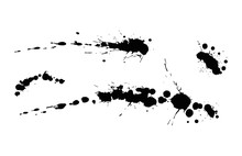 Vector Set Of Ink Splashes Blots Splatter Collection Grunge Design Element And Art Messy Backdrop Color Dirty Liquid Shape Spatter Black White Silhouette Illustration