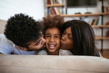 Cute African American Family