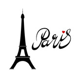 Fototapeta Boho - Eiffel tower isolated vector illustration
